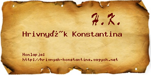 Hrivnyák Konstantina névjegykártya